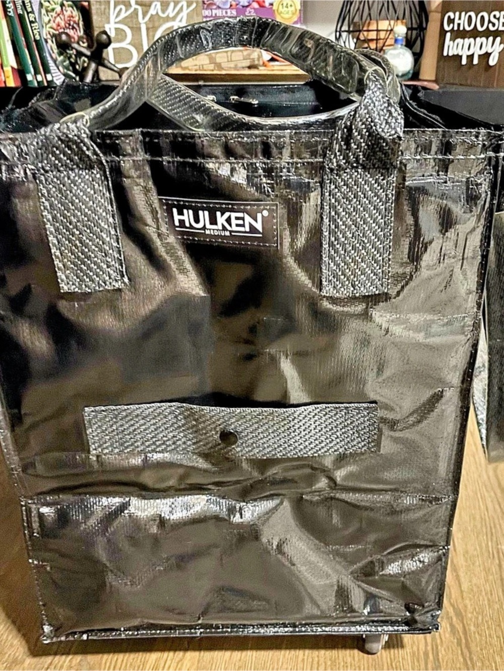 Hulken Rolling Tote Bag Medium in Black